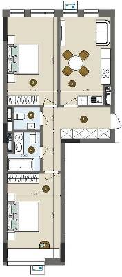 2-кімнатна 69.74 м² в ЖК Chalet від 32 850 грн/м², Київ