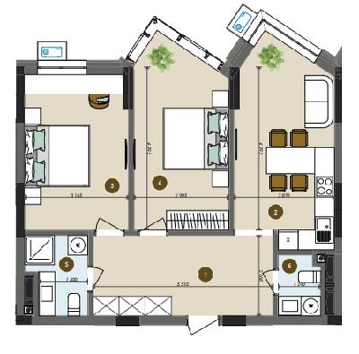2-кімнатна 68.13 м² в ЖК Chalet від 32 850 грн/м², Київ
