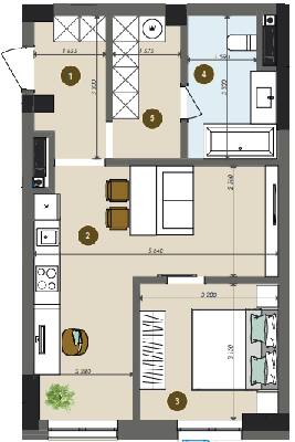 1-кімнатна 47.75 м² в ЖК Chalet від 36 270 грн/м², Київ