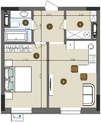 1-кімнатна 45.91 м² в ЖК Chalet від 36 270 грн/м², Київ