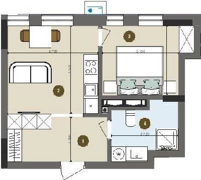 1-кімнатна 35.67 м² в ЖК Chalet від 35 350 грн/м², Київ