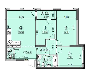 3-комнатная 86 м² в ЖК Галактика от 26 953 грн/м², Киев