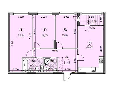 3-комнатная 90.67 м² в ЖК Галактика от 2 484 000 грн/м², Киев