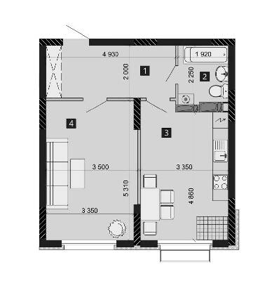 1-кімнатна 48.12 м² в ЖК LIKO-GRAD Perfect Town від 28 000 грн/м², Київ