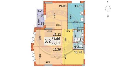 3-комнатная 92.82 м² в ЖК LAKE HOUSE от 34 900 грн/м², Киев
