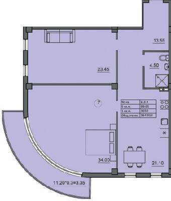 2-кімнатна 99.95 м² в ЖК Лідерсівський від 37 750 грн/м², Одеса