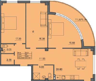 3-кімнатна 94.1 м² в ЖК Лідерсівський від 52 500 грн/м², Одеса