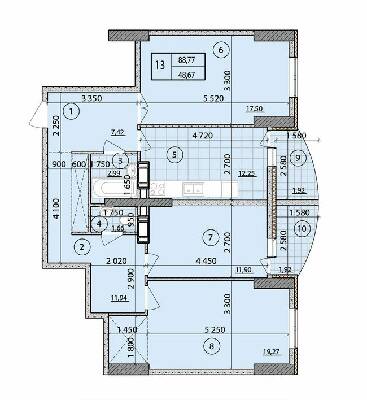 3-кімнатна 88.77 м² в ЖК Башни Фонтана від 29 600 грн/м², Одеса