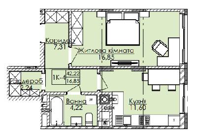 1-комнатная 42.22 м² в ЖК AUROOM SUNRISE от 20 600 грн/м², Львов