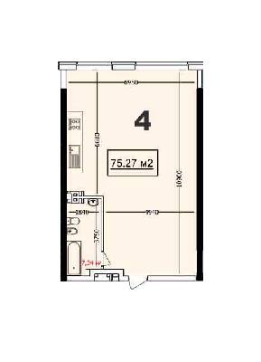 1-кімнатна 75.27 м² в ЖК Курортний від 32 650 грн/м², Одеса