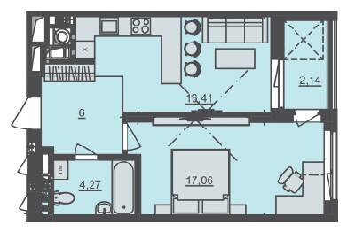 1-комнатная 45.88 м² в ЖК Семицвет от 33 500 грн/м², Львов