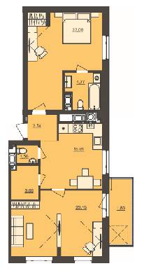 2-комнатная 76.17 м² в ЖК Семицвет от 23 600 грн/м², Львов