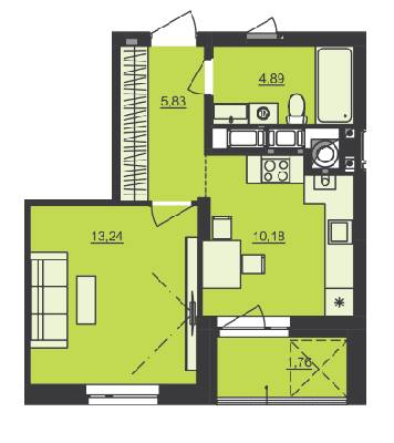 1-комнатная 35.9 м² в ЖК Семицвет от 33 000 грн/м², Львов