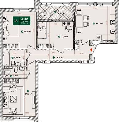 3-кімнатна 87.79 м² в ЖК Forest Park від 30 000 грн/м², Київ