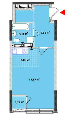 1-комнатная 39.07 м² в ЖК Академ-Квартал от 26 150 грн/м², Киев