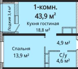 Однокімнатні в ЖК Альтаїр 3