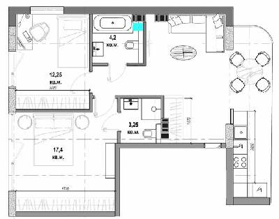 2-кімнатна 68 м² в КБ Graf від 46 600 грн/м², Одеса