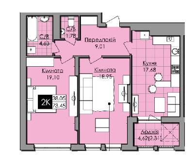 2-комнатная 73.45 м² в ЖК Lazur Sky от 17 700 грн/м², Львов