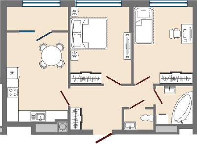 2-комнатная 56.66 м² в ЖК Greenville Park Lviv от 21 550 грн/м², Львов