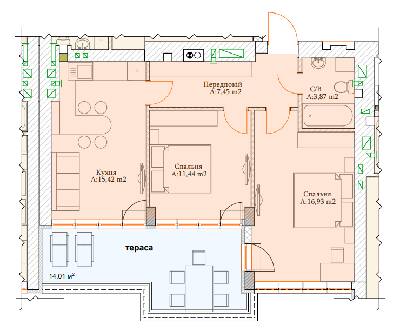 2-комнатная 55.11 м² в ЖК Паркова Оселя от 18 000 грн/м², г. Буча
