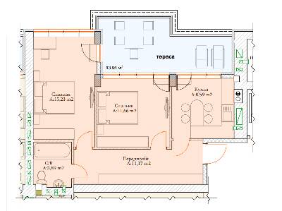 2-комнатная 50.53 м² в ЖК Паркова Оселя от 19 000 грн/м², г. Буча