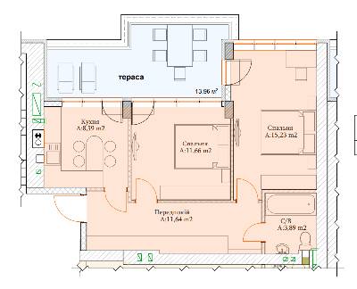 2-комнатная 51 м² в ЖК Паркова Оселя от 19 000 грн/м², г. Буча