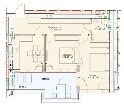 2-комнатная 53.15 м² в ЖК Паркова Оселя от 19 000 грн/м², г. Буча