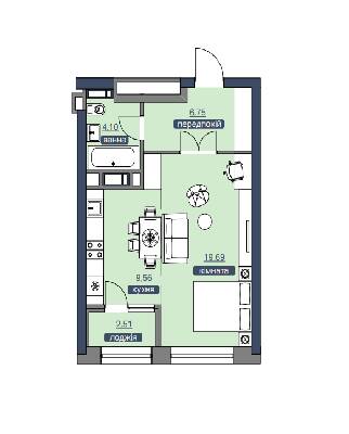 1-кімнатна 42.61 м² в ЖК Метрополіс від 34 887 грн/м², Київ