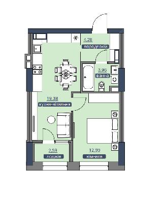 1-кімнатна 43.14 м² в ЖК Метрополіс від 53 300 грн/м², Київ