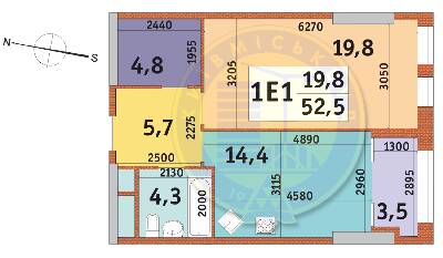 1-кімнатна 52.5 м² в ЖК Manhattan City від 49 189 грн/м², Київ