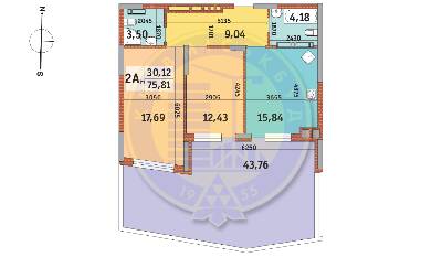 2-кімнатна 75.81 м² в ЖК Італійський квартал від 31 680 грн/м², Київ