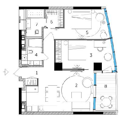 2-кімнатна 82.58 м² в ЖК Taryan Towers від 104 600 грн/м², Київ