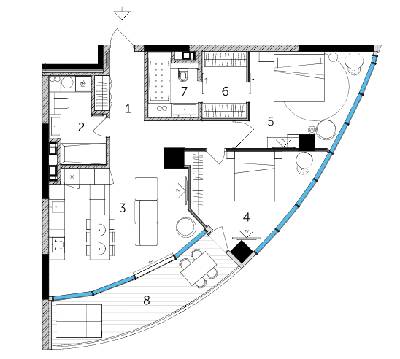 2-кімнатна 91.37 м² в ЖК Taryan Towers від 104 600 грн/м², Київ