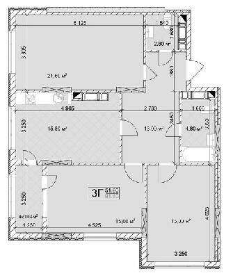 3-кімнатна 91.8 м² в ЖК Квітень від 24 000 грн/м², Київ