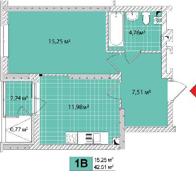 1-комнатная 42.51 м² в ЖК Сырецкие сады от 29 660 грн/м², Киев