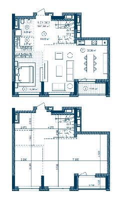 Двухуровневая 161.68 м² в ЖК Rusaniv Residence от 34 255 грн/м², Киев