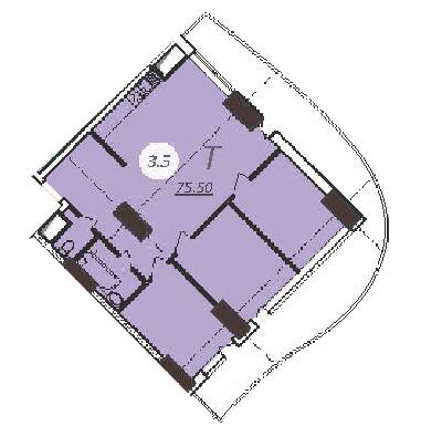 3-кімнатна 75.5 м² в ЖК Emporium Tower від 53 600 грн/м², Одеса