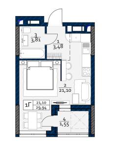 Студія 29.94 м² в ЖК POLARIS Home&Plaza від 49 023 грн/м², Київ