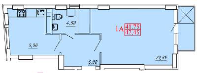 Смарт 42.45 м² в ЖК Smart Hall від 28 400 грн/м², Одеса