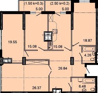 4-кімнатна 139.95 м² в ЖК Акрополь від 27 850 грн/м², Одеса
