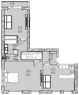 3-кімнатна 82.51 м² в ЖК Парковий від 23 150 грн/м², Ужгород