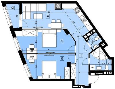 2-кімнатна 72.24 м² в ЖК Парус Riverside від 21 100 грн/м², Ужгород