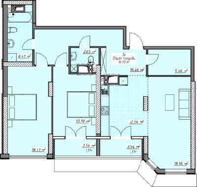 3-кімнатна 98.7 м² в ЖК Елегія Парк від 30 800 грн/м², Одеса