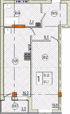 1-кімнатна 51.1 м² в КБ Pierre від 60 450 грн/м², Одеса