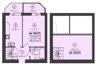 Двухуровневая 69.53 м² в ЖК Family-2 от 19 500 грн/м², с. Гатное