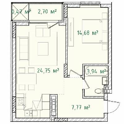 1-комнатная 54.3 м² в ЖК Illinsky House от 96 165 грн/м², Киев