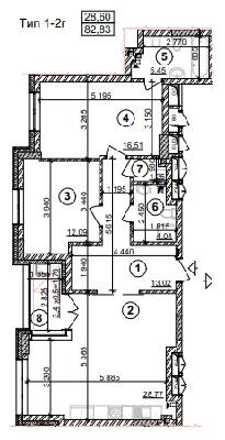 2-кімнатна 82.83 м² в ЖК Crystal Park Tower від 64 000 грн/м², Київ