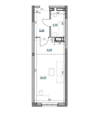 1-кімнатна 33.53 м² в ЖК Берег Дніпра від 40 387 грн/м², Київ