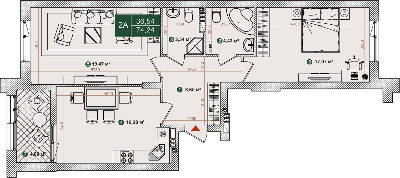 2-кімнатна 74.24 м² в ЖК Forest Park від 22 000 грн/м², Київ