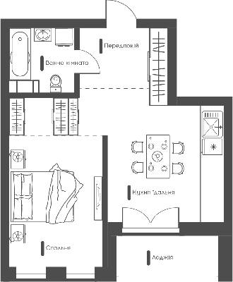 1-комнатная 44.49 м² в ЖК Happy House от 42 650 грн/м², Киев